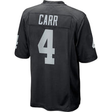 Load image into Gallery viewer, Derek Carr Oakland Raiders Game Jersey 2018/19