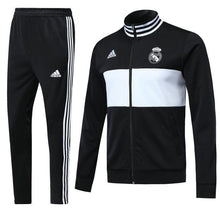 Load image into Gallery viewer, Real Madrid Black 3-Stripe Tracksuit Training Jackets and Pants 2018/19