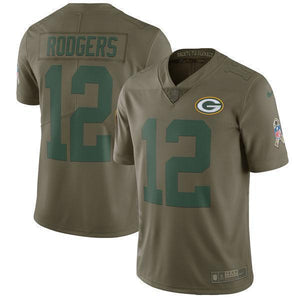 Aaron Rodgers Green Bay Packers Salute To Service Limited Jersey 2018/19 - Olive