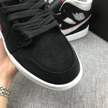 Load image into Gallery viewer, Air Jordan 1 Mid Black White With Orange Swooh AJ1