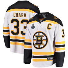 Load image into Gallery viewer, Men s Boston Bruins Brad Marchand Fanatics Branded Black 2019 Stanley Cup Final Bound Home Breakaway Player Jersey 2018/19 White