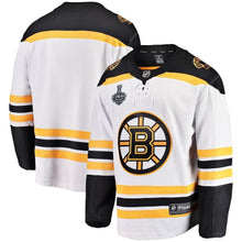 Load image into Gallery viewer, Men s Boston Bruins Fanatics Branded White 2019 Stanley Cup Final Bound Away Breakaway Jersey 2018/19 White