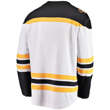 Load image into Gallery viewer, Men s Boston Bruins Fanatics Branded White 2019 Stanley Cup Final Bound Away Breakaway Jersey 2018/19 White