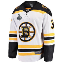 Load image into Gallery viewer, Men s Boston Bruins Patrice Bergeron Fanatics Branded White 2019 Stanley Cup Final Bound Away Breakaway Player Jersey 2018/19 White