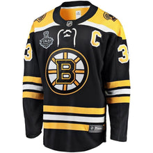 Load image into Gallery viewer, Men s Boston Bruins Zdeno Chara Fanatics Branded Black 2019 Stanley Cup Final Bound Home Breakaway Player Jersey 2018/19 Black Yellow