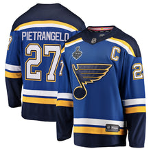 Load image into Gallery viewer, Men s St Louis Blues Alex Pietrangelo Fanatics Branded Blue Home 2019 Stanley Cup Final Bound Breakaway Player Jersey 2018/19