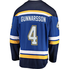Load image into Gallery viewer, Men s St Louis Blues Carl Gunnarsson Fanatics Branded Blue Breakaway Player Jersey 2018/19
