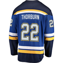 Load image into Gallery viewer, Men s St Louis Blues Chris Thorburn Fanatics Branded Blue Breakaway Player Jersey 2018/19