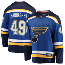 Load image into Gallery viewer, Men s St Louis Blues Ivan Barbashev Fanatics Branded Blue Breakaway Player Jersey 2018/19