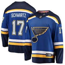 Load image into Gallery viewer, Men s St Louis Blues Jaden Schwartz Fanatics Branded Blue Breakaway Player Jersey 2018/19