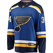 Load image into Gallery viewer, Men s St Louis Blues Jake Allen Fanatics Branded Blue Breakaway Player Jersey 2018/19
