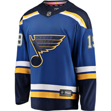 Load image into Gallery viewer, Men s St Louis Blues Jay Bouwmeester Fanatics Branded Blue Breakaway Player Jersey 2018/19