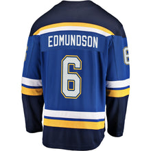 Load image into Gallery viewer, Men s St Louis Blues Joel Edmundson Fanatics Branded Blue Breakaway Player Jersey 2018/19