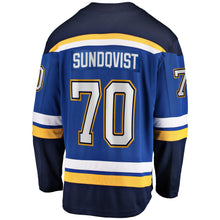 Load image into Gallery viewer, Men s St Louis Blues Oskar Sundqvist Fanatics Branded Blue Home Breakaway Player Jersey 2018/19