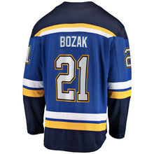 Load image into Gallery viewer, Men s St Louis Blues Tyler Bozak Fanatics Branded Blue Home Breakaway Player Jersey 2018/19