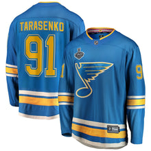 Load image into Gallery viewer, Men s St Louis Blues Vladimir Tarasenko Fanatics Branded Blue Alternate 2019 Stanley Cup Final Bound Breakaway Player Jersey 2018/19