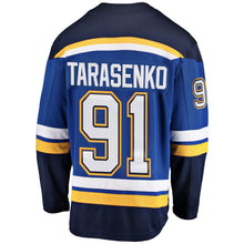 Load image into Gallery viewer, Men s St Louis Blues Vladimir Tarasenko Fanatics Branded Blue Home 2019 Stanley Cup Final Bound Breakaway Player Jersey 2018/19