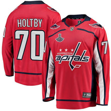 Load image into Gallery viewer, Men s Washington Capitals Braden Holtby Fanatics Branded Red 2018 Stanley Cup Champions Home Breakaway Player Jersey 2018/19 Red