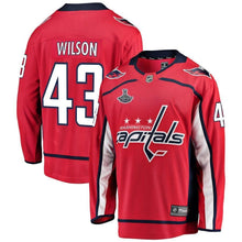 Load image into Gallery viewer, Men s Washington Capitals Tom Wilson Red 2018 Stanley Cup Champions Home Breakaway Player Jersey 2018/19 Red