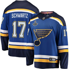 Load image into Gallery viewer, Men's St. Louis Blues Jaden Schwartz Fanatics Branded Blue 2019 Stanley Cup Champions Home Breakaway Player Jersey 2018/19