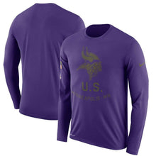 Load image into Gallery viewer, Minnesota Vikings Salute To Service Long Sleeve Shirt