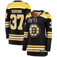 Load image into Gallery viewer, Women s Boston Bruins Patrice Bergeron Black 2019 Stanley Cup Final Bound Home Breakaway Player Jersey 2018/19 Black Yellow