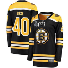 Load image into Gallery viewer, Women s Boston Bruins Tuukka Rask Fanatics Branded Black Home 2019 Stanley Cup Final Bound Breakaway Player Jersey 2018/19 Black Yellow