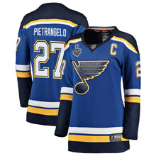 Load image into Gallery viewer, Women s St Louis Blues Alex Pietrangelo Fanatics Branded Blue Home 2019 Stanley Cup Final Bound Breakaway Player Jersey 2018/19