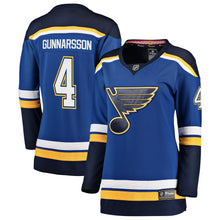 Load image into Gallery viewer, Women s St Louis Blues Carl Gunnarsson Fanatics Branded Blue Breakaway Player Jersey 2018/19