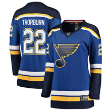 Load image into Gallery viewer, Women s St Louis Blues Chris Thorburn Fanatics Branded Blue Breakaway Player Jersey 2018/19