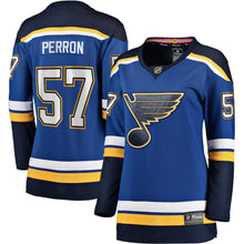 Load image into Gallery viewer, Women s St Louis Blues David Perron Fanatics Branded Blue Home Breakaway Player Jersey 2018/19