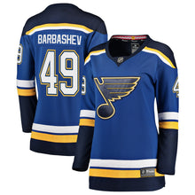 Load image into Gallery viewer, Women s St Louis Blues Ivan Barbashev Fanatics Branded Blue Breakaway Player Jersey 2018/19