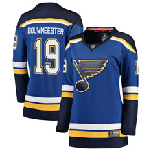 Load image into Gallery viewer, Women s St Louis Blues Jay Bouwmeester Fanatics Branded Blue Breakaway Player Jersey 2018/19