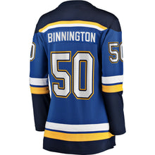 Load image into Gallery viewer, Women s St Louis Blues Jordan Binnington Fanatics Branded Blue Home Breakaway Player Jersey 2018/19