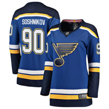 Load image into Gallery viewer, Women s St Louis Blues Nikita Soshnikov Fanatics Branded Blue Breakaway Player Jersey 2018/19