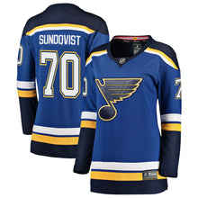 Load image into Gallery viewer, Women s St Louis Blues Oskar Sundqvist Fanatics Branded Blue Breakaway Player Jersey 2018/19