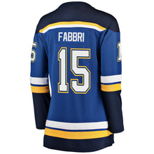 Load image into Gallery viewer, Women s St Louis Blues Robby Fabbri Fanatics Branded Blue Breakaway Player Jersey 2018/19