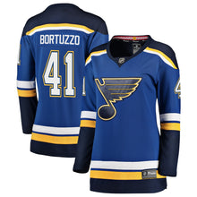 Load image into Gallery viewer, Women s St Louis Blues Robert Bortuzzo Fanatics Branded Blue Breakaway Player Jersey 2018/19
