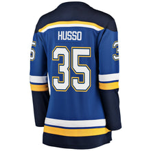 Load image into Gallery viewer, Women s St Louis Blues Ville Husso Fanatics Branded Blue Breakaway Player Jersey 2018/19