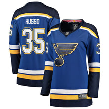 Load image into Gallery viewer, Women s St Louis Blues Ville Husso Fanatics Branded Blue Breakaway Player Jersey 2018/19