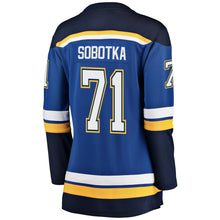 Load image into Gallery viewer, Women s St Louis Blues Vladimir Sobotka Fanatics Branded Blue Breakaway Player Jersey 2018/19