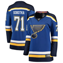 Load image into Gallery viewer, Women s St Louis Blues Vladimir Sobotka Fanatics Branded Blue Breakaway Player Jersey 2018/19