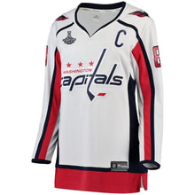 Load image into Gallery viewer, Women s Washington Capitals Alexander Ovechkin White 2018 Stanley Cup Champions Away Breakaway Player Jersey 2018/19 White