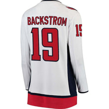 Load image into Gallery viewer, Women s Washington Capitals Nicklas Backstrom White 2018 Stanley Cup Champions Away Breakaway Player Jersey 2018/19 White