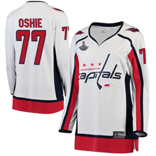 Load image into Gallery viewer, Women s Washington Capitals TJ Oshie White 2018 Stanley Cup Champions Away Breakaway Player Jersey 2018/19 White