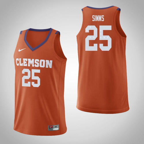 Aamir Simms Clemson Tigers Basketball Jersey 2018/19