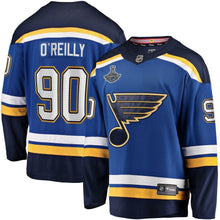 Load image into Gallery viewer, Men's St. Louis Blues Ryan O'Reilly Fanatics Branded Blue 2019 Stanley Cup Champions Home Breakaway Player Jersey 2018/19