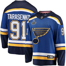 Load image into Gallery viewer, Men's St. Louis Blues Vladimir Tarasenko Fanatics Branded Blue 2019 Stanley Cup Champions Breakaway Patch Player Jersey 2018/19