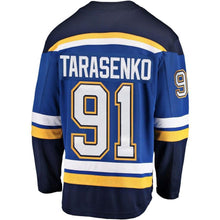 Load image into Gallery viewer, Men's St. Louis Blues Vladimir Tarasenko Fanatics Branded Blue 2019 Stanley Cup Champions Breakaway Patch Player Jersey 2018/19