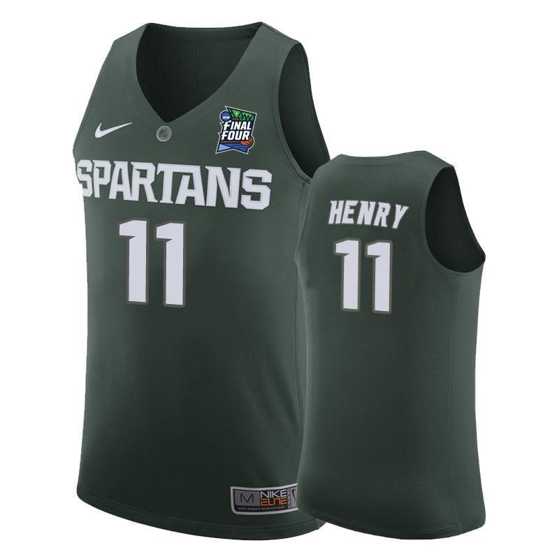 Aaron Henry Michigan State Spartans 2019 Final Four Basketball Jersey 2018/19 - Green